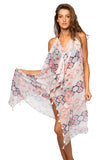 Pool to Party Maxi Maxi Halter Sundress Coverup in Cosmic Drama Print Pink