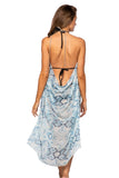 Pool to Party Maxi Maxi Halter Sundress Coverup in Cosmic Drama Print Pink