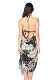 Pool to Party Maxi One Size / Black / 98% Cotton/2% Lurex Maxi Halter Dress in Night Leaves Print