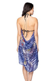 Pool to Party Maxi One Size / Blue / 100% Poly Maxi Halter Sundress Coverup in Swirling Plains print
