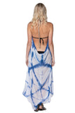 Pool to Party Maxi One Size / Blue / 100% Polyester Maxi Halter Sundress Coverup in Voyager Print