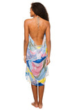 Pool to Party Maxi One Size / Blue / 100% Polyester Maxi Halter Sundress Coverup  in Wild Habitat Print