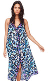 Pool to Party Maxi One Size / Blue / 50% Modal/50%Viscose Maxi Tassel Dress in Animal Kingdom Print Blues