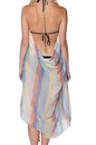 Pool to Party Maxi One Size / Bold / 100% Cotton Maxi Tassel Sundress Coverup in Happy Days Stripe Fabric