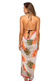 Pool to Party Maxi One Size / Coral / 50% Modal/50% Viscose Maxi Halter Sundress Coverup  in Playful Pineapple Print