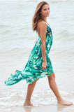 Pool to Party Maxi One Size / Green / 50% Modal/50% Viscose Maxi Halter Sundress Coverup  in Jungle Dweller Print