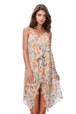 Pool to Party Maxi One Size / Ivory / 100% Polyester Maxi Halter Dress in Antique Bloom Print