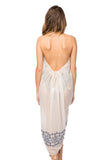 Pool to Party Maxi One Size / Ivory / 70% Polyester, 30% Cotton Fringe Halter in May Showers