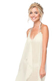 Pool to Party Maxi One Size / Ivory-Off White / 100% Modal Maxi Tassel Sheer Sequin Ivory Summer Coverup