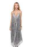 Pool to Party Maxi One Size / Lipstick / 75% Viscose, 25% Wool Maxi Dress in Peony