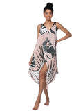 Pool to Party Maxi One Size / Mauve / 100% Polyester Maxi Halter Sundress Coverup  in Shade & Sand Print