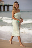 Pool to Party Maxi One Size / Menthol / 100% Modal Double Layer Gauze Four Way Fray Fringe Beach Dress
