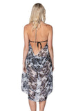 Pool to Party Maxi One Size / Midnight / 100% Poly Maxi Halter Sundress Coverup in Shadow Palms