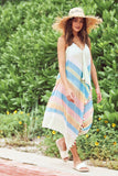 Pool to Party Maxi One Size / Multi / 100% Cotton Maxi Tassel Dress in Lakeside Print