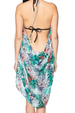 Pool to Party Maxi One Size / Multi / 100% Poly Maxi Halter Short Sundress Coverup in The Caribbean print