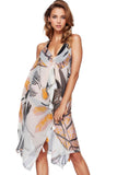 Pool to Party Maxi One Size / Multi / 100% Polyester Heart of the Glen Tropical Print Coverup Maxi Sundress
