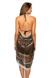 Pool to Party Maxi One Size / Multi / 100% Polyester Maxi Halter Sundress Coverup  in Sunland Park Print