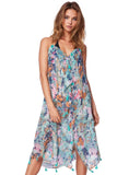 Pool to Party Maxi One Size / Multi / 100% Polyester Maxi Tassel Sundress Coverup in Good Vibrations Print Flowers