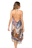 Pool to Party Maxi One Size / Multi / 100% Polyester Maxi Tassel Sundress Coverup in Love Shaker Print
