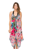 Pool to Party Maxi One Size / Multi / 70% Polyester/ 30% Cotton Maxi Tassel Dress in Vivid Paradise