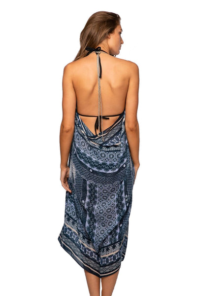 Pool to Party Maxi One Size / Navy / 100% Polyester Maxi Tassel Dress in Nantucket Picnic