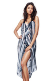Pool to Party Maxi One Size / Navy / 100% Polyester Maxi Tassel Dress in Woven Stories Fabric