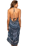 Pool to Party Maxi One Size / Navy / 100% Polyester Nantucket Picnic Print in Multi Tassel Dress