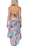 Pool to Party Maxi One Size / Ocean / 50% Modal/50% Viscose Maxi Tassel Sun Dress in Miami Vice Print