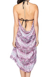 Pool to Party Maxi One Size / Pink / 100% Poly Maxi Halter Sundress Coverup in Striped Scales Print