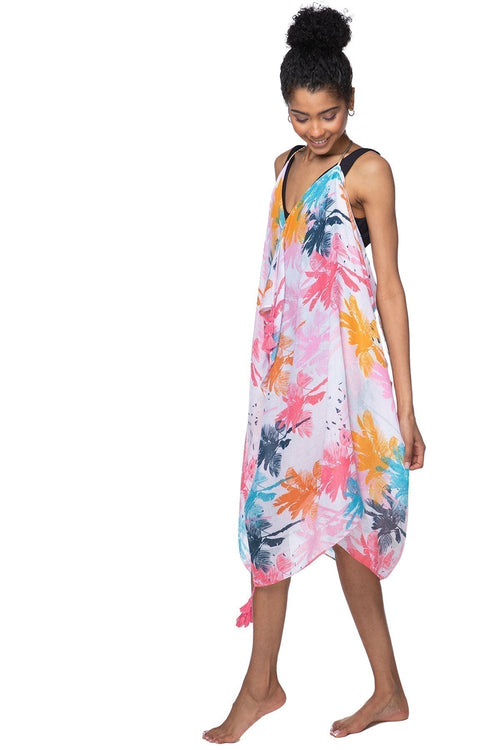 Pool to Party Maxi One Size / Pink / 100% Soft Poly Maxi Halter Dress in Washed Ashore Print
