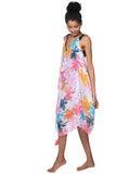 Pool to Party Maxi One Size / Pink / 100% Soft Poly Maxi Halter Dress in Washed Ashore Print