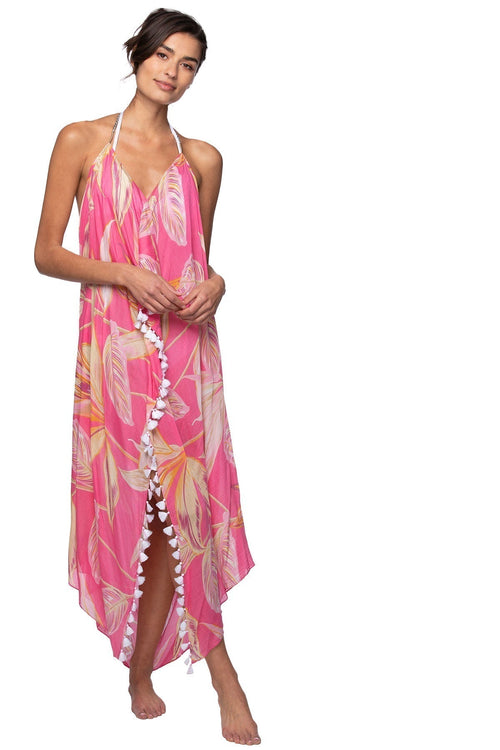 Pool to Party Maxi One Size / Pink / 50% Modal/50% Viscose Maxi Tassel Dress in Escape to Paradise