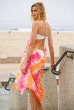 Pool to Party Maxi One Size / Sunrise / 100% Polyester Maxi Halter Sundress Coverup in Poolside Paradise Tie Dye