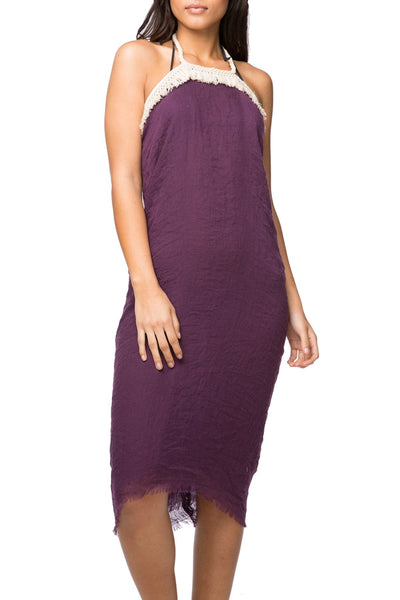 Pool to Party Maxi One Size / Velvet / 100% Modal Double Layer Gauze Four Way Fray Fringe Beach Dress