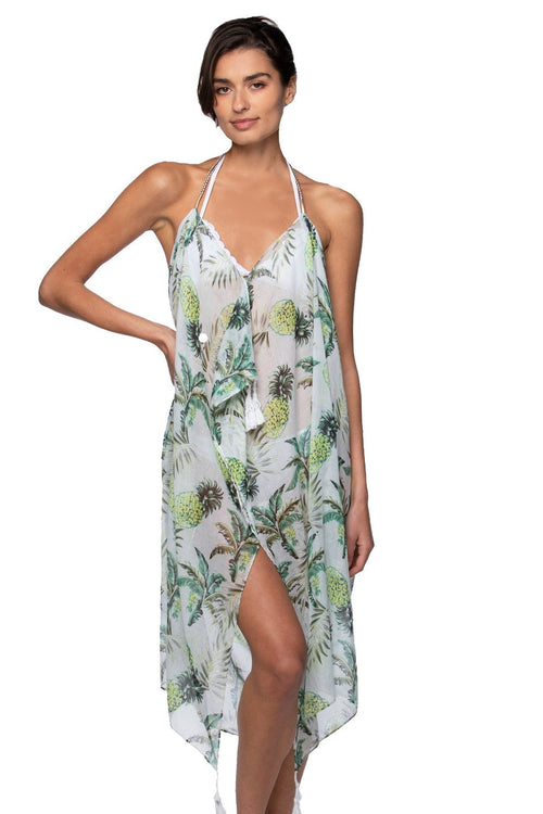 Pool to Party Maxi One Size / White / 100% Polyester Maxi Tassel Dress in Cabana Party White