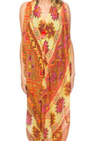 Pool to Party Maxi One Size / Yellow / 100% Polyester Mermaid Dress in Cherokee Motif Print