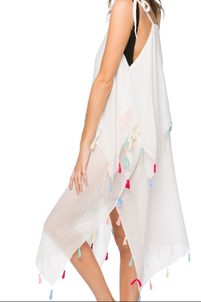 Pool to Party Maxi Rainbow Tassel Coverup |  Coastal Getaway Dress