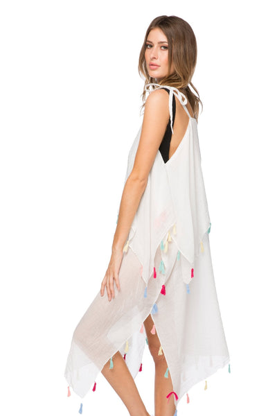 Pool to Party Maxi Rainbow Tassel Coverup |  Coastal Getaway Dress