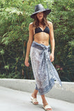 Pool to Party Sarong Searching for Love / One Size / Navy Braided Sarong in Searching for Love Print