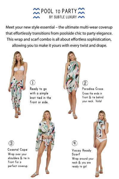 Pool to Party Sarong Spring Splendor / One Size / Night Braided Sarong in Spring Splendor