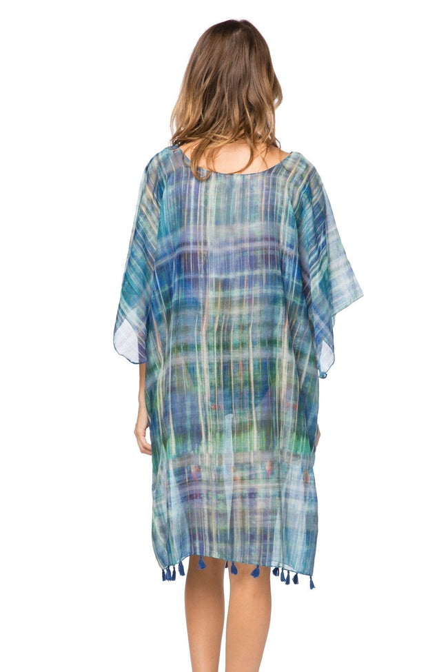 Pool to Party Sun Dress One Size / Blue / 100% Polyester Northern Lights Marina Shift Dress in Blue