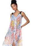 Pool to Party Sun Dress One Size / Multi / 100% Polyester Maxi Halter Sundress Coverup in Summer Sahara Print