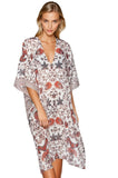 Pool to Party Sun Dress One Size / Red Noble Cockerel  Print V-Neck Sundress Coverup