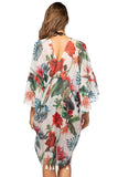 Pool to Party Sun Dress One Size / White / 100% Polyester Hibiscus Garden Digital Print | Bell Kaftan