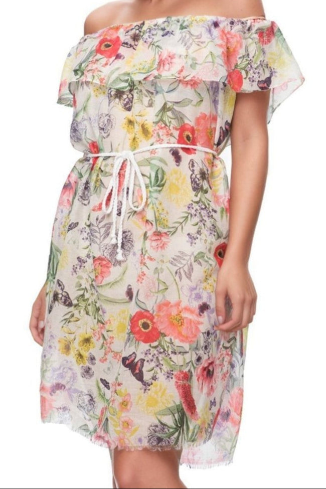 Pool to Party Sundress One Size / Multi / 100% Soft Hand Sheer Poly Catalina Ruffle Sundress in Maryanne Blossom Print