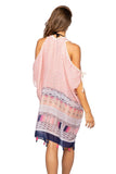 Pool to Party Sundress One Size / Pink / 100% Polyester Open Shoulder Sundress in Summer Darling Print