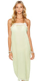 Pool to Party Sundress One Size / Pistachio / 100% Modal Double Layer Gauze Halter Fringe Beach Coverup Dress Solid Gauze