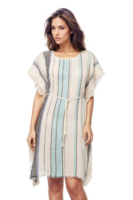Boho Beach Sundress Coverup in Evening Primrose Print