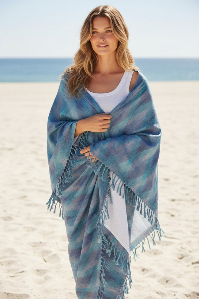 Love Surplus Ikat Fabric with Terry Cloth Back Side Beach XL Blanket Towel