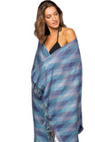 Pool to Party Towel Towel for Two / One Size / FO- Fade On Indigo Ikat Love Surplus Beach Blanket Towel from Ikat Fabrics